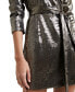 Women's Metallic Long-Sleeve Wrap Dress