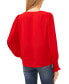 Фото #2 товара Women's Long-Sleeve Smocked-Cuff V-Neck Blouse