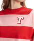 ფოტო #5 პროდუქტის Women's Striped Letterman Crewneck Cotton Sweatshirt