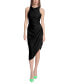 ფოტო #1 პროდუქტის Women's Side-Ruched Asymmetric Midi Dress