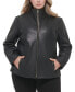 ფოტო #3 პროდუქტის Womens Plus Size Leather Jacket