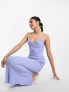 Фото #4 товара ASOS DESIGN textured strappy midi dress with fold over bust in cornflower blue