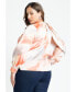 Фото #2 товара Plus Size Draped Printed Satin Blouse