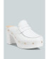 Фото #1 товара Lyrac Recycled Leather Platform Clogs In White