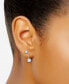 Фото #2 товара 2-Pc. Set Cubic Zirconia Bezel Stud & Leverback Earrings in Sterling Silver, Created for Macy's