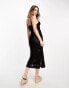 New Look crochet midi dress in black