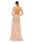 Фото #2 товара Women's Sequined Flutter Cap Sleeve Cut Out A Line Gown