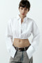 Cropped gabardine shirt