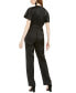 Фото #2 товара Kendall + Kylie Women's Sateen V Neck Jumpsuit Black M