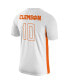 ფოტო #2 პროდუქტის Men's Number 10 White Clemson Tigers Soccer Jersey