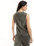 ASOS DESIGN cord waistcoat in khaki co-ord