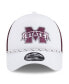 Men's White/Maroon Mississippi State Bulldogs Court Sport Foam A-Frame 9FORTY Adjustable Trucker Hat