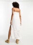 Фото #3 товара River Island bandeau maxi dress with lace detail in white