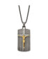 Фото #1 товара Chisel brushed Yellow IP-plated Crucifix Dog Tag Box Chain Necklace
