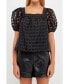 Фото #1 товара Women's Organza Gridded Square Neck Crop Top