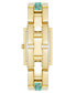 ფოტო #3 პროდუქტის Women's Quartz Gold-Tone Alloy LinkTurquoise Bracelet Watch, 21mm