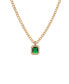 ფოტო #2 პროდუქტის Emerald Stone Pendant 18K Gold Plated Link Necklace