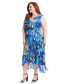 Фото #3 товара Plus Size Printed Ruffle-Trim Maxi Dress