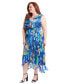 Plus Size Printed Ruffle-Trim Maxi Dress