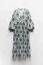 Фото #3 товара Платье из ткани с блестящей нитью и принтом ZARA
