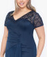 Фото #4 товара Plus Size Beaded Illusion-Trim Side-Ruched Gown