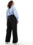 Фото #10 товара ASOS DESIGN Curve wide leg dad trouser in black