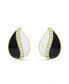 ფოტო #1 პროდუქტის Cubic Teardrop Huggie Hoop Earrings, Sterling Silver or 18K Gold over Silver