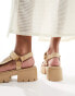 Public Desire Hazard chunky sandal with raffia in natural