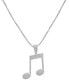 ფოტო #1 პროდუქტის Men's Diamond Pavé Music Note 22" Pendant Necklace (1/4 ct. t.w.) in Sterling Silver