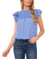 Фото #1 товара Women's Smocked Ruffle Yoke Blouse