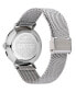 ფოტო #2 პროდუქტის Men's Phylipa Silver-Tone Stainless Steel Mesh Watch 43mm