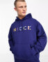 Фото #2 товара Nicce split logo co-ord pullover hoodie in navy