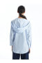 Фото #6 товара LCW Modest Kapüşonlu Çizgili Oversize Kadın Gömlek Tunik