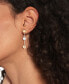 ფოტო #2 პროდუქტის Two-Tone Stainless Steel Metallic Orb Linear Drop Earrings