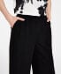 Women's High-Rise Crepe Wide-Leg Trouser Pants, Created for Macy's