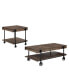 Фото #1 товара Luther 2 Piece Steel Industrial Coffee End Table Set