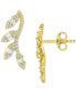 ფოტო #1 პროდუქტის Cubic Zirconia Vine-Inspired Ear Climbers in 14k Gold-Plated Sterling Silver