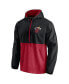 ფოტო #3 პროდუქტის Men's Black, Red Miami Heat Anorak Block Party Windbreaker Half-Zip Hoodie Jacket