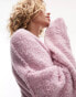 Фото #2 товара Topshop knitted long line v neck boucle jumper in pink