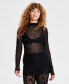 ფოტო #1 პროდუქტის Women's Mock Neck Lace Tunic, Created for Macy's