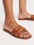 ALDO Elanaa padded flat sandals in tan leather