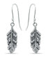 ფოტო #1 პროდუქტის Cubic Zirconia Pave Feather Drop Earrings in Sterling Silver