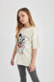 Фото #4 товара Kız Çocuk Disney Mickey & Minnie Oversize Fit Kısa Kollu Pijama Takımı C1957a824sp