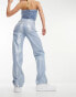 Pull&Bear metallic jean in silver Серебристый, 34 - фото #4