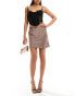 New Look satin mini skirt in light brown Коричневый, 40 - фото #1