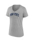 ფოტო #2 პროდუქტის Women's Heather Gray Penn State Nittany Lions Basic Arch V-Neck T-shirt