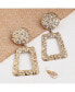 ფოტო #3 პროდუქტის Women's Gold Textured Geometric Drop Earrings