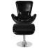 Фото #2 товара Egg Series Black Leather Side Reception Chair With Ottoman