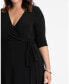 Фото #2 товара Plus Size Essential Wrap Dress with 3/4 Sleeves