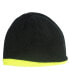 Unisex Reversible Fleece Beanie, High Vis Green and Black, One Size